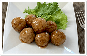 おから入りれんこん団子の甘酢あんかけ