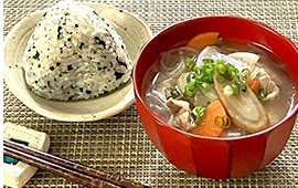 わかめごはん&根菜豚汁
